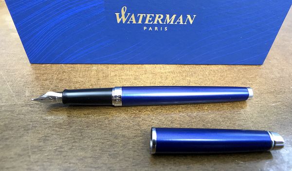 Waterman  Hemisphere Stainless Steel Fountain Pen Medium Pt New In Box  Narrow